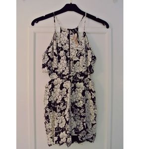 Forever 21 Black & White Floral Romper